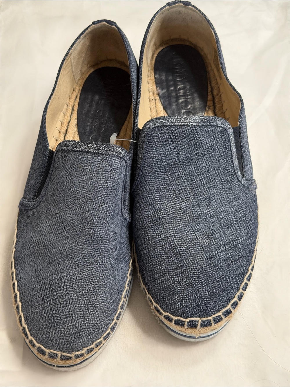 Jimmy Choo Slip-On Espadrille Wedge in Navy Blue